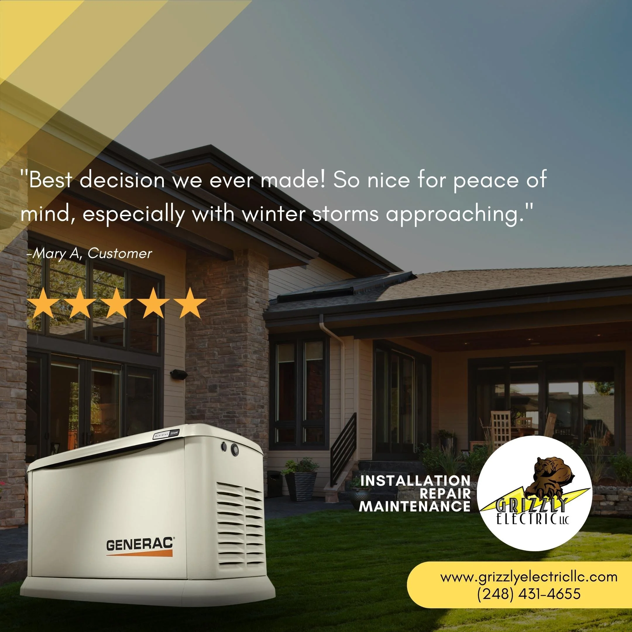 Residential generator installation photo